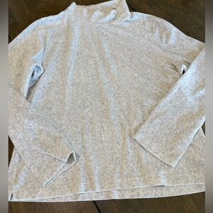 XL Women’s Liz Claiborne Sport Long Sleeve Top Gray Velour Microfiber Soft